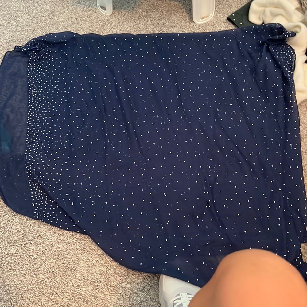 Navy Sequin Shawl / Wrap